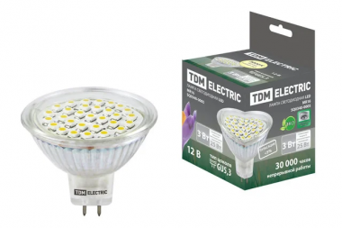 Лампа светодиодная PAR16-7 Вт-220 В -4000 К–GU 10 SMD (с матовым стеклом) TDM SQ0340-0065