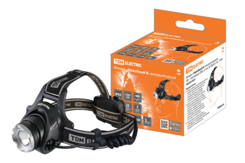 Фонарь Налобный 8 аккумуляторный, 3Вт 1 светодиод CREE, Li-Ion 2x18650 2 Ач, TDM SQ0350-0047