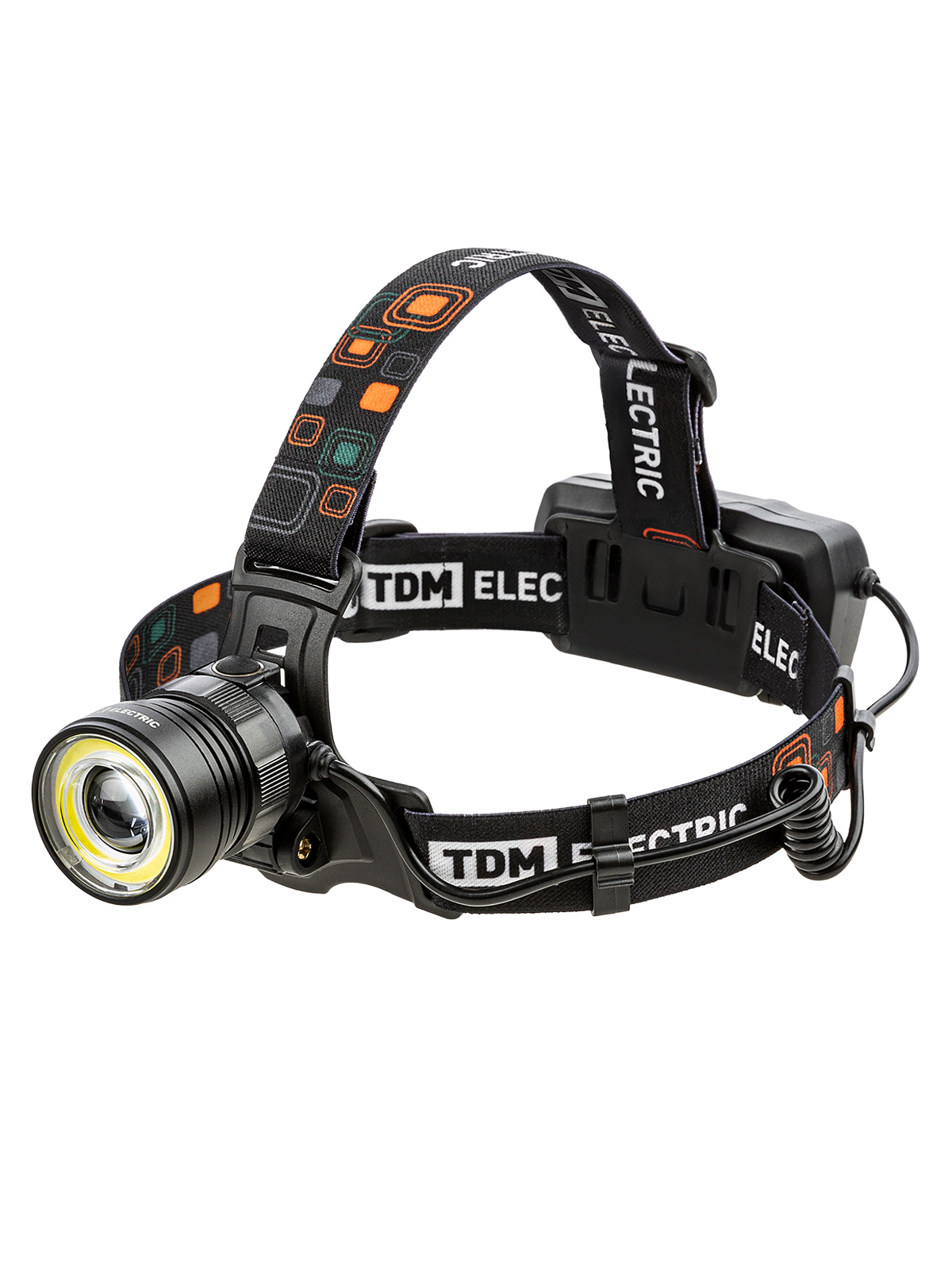 Фонарь Налобный 12 аккум., 5 Вт CREE+3 Вт COB, Li-Ion 3,7 В 2x18650 2,4 А*ч, 650 лм, USB, TDM SQ0350-0069