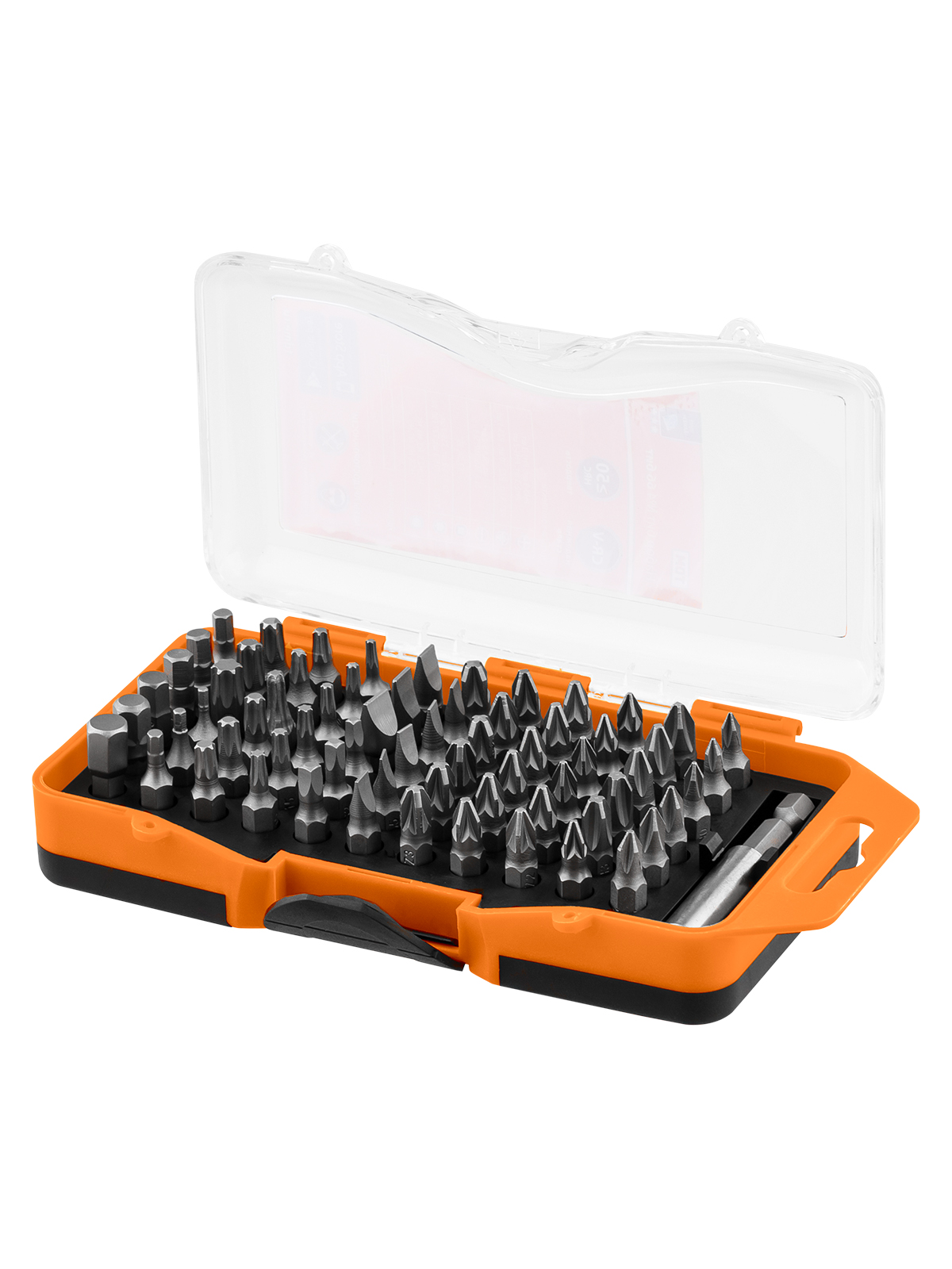 Набор бит №4, 66 бит: SL, PH, PZ, HEX, TORX, SQ, удлинитель, сталь CR-V, в пласт. держ.Алмаз TDM SQ1019-0104