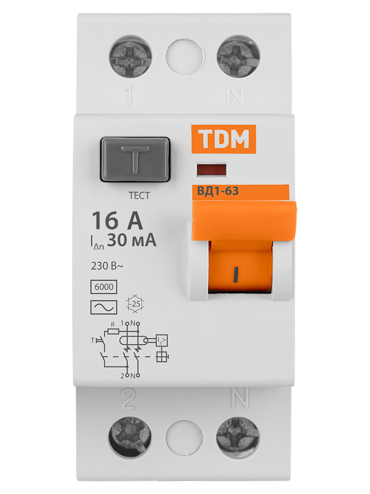 УЗО ВД1-63 2Р 16А 30мА TDM SQ0203-0004 — изображение 3