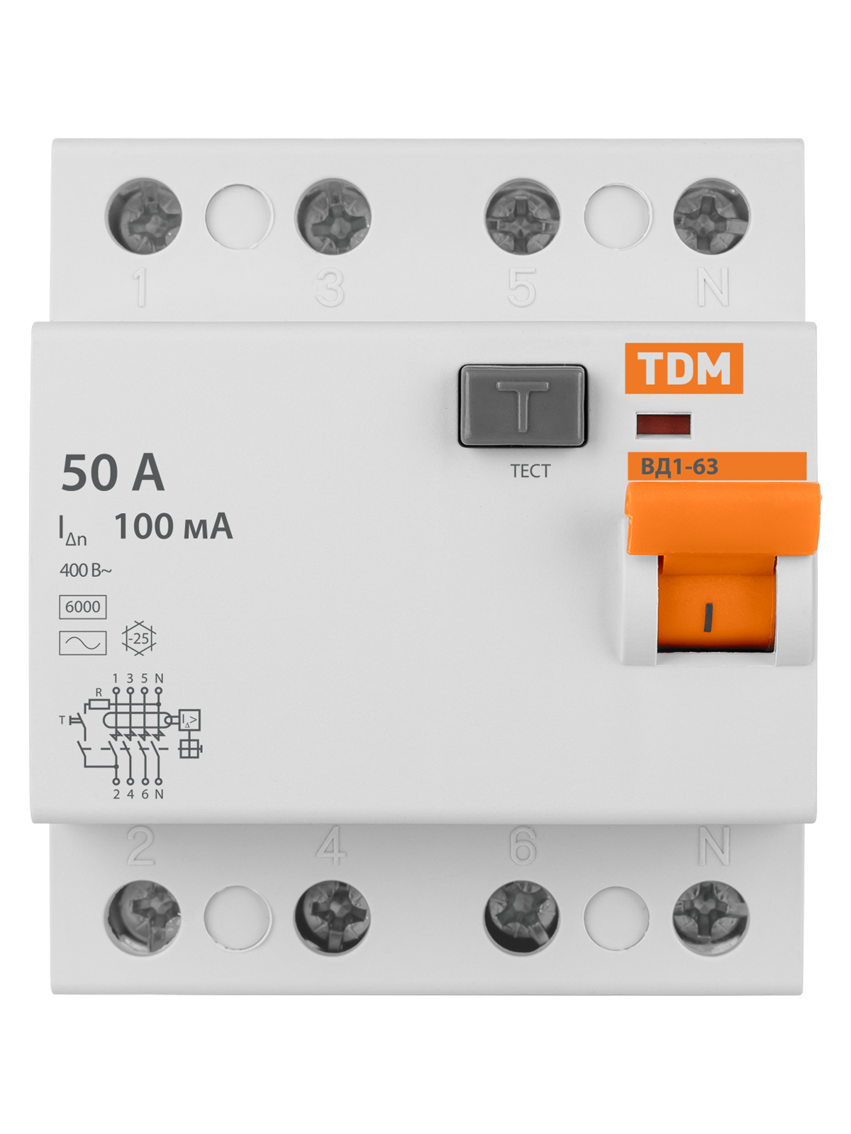 УЗО ВД1-63 4Р 50А 100мА TDM SQ0203-0039 — изображение 4