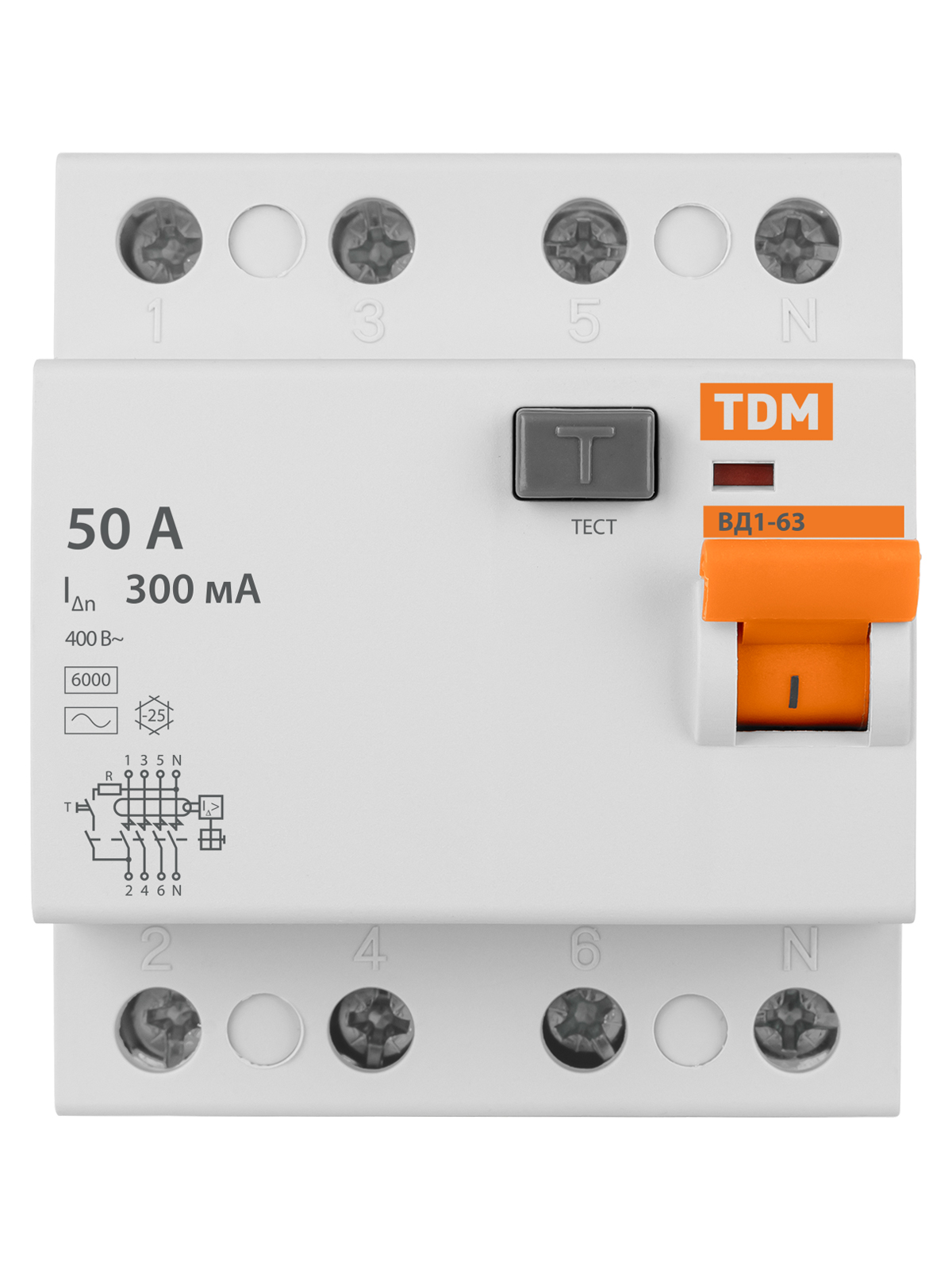 УЗО ВД1-63 4Р 50А 300мА TDM SQ0203-0040 — изображение 3