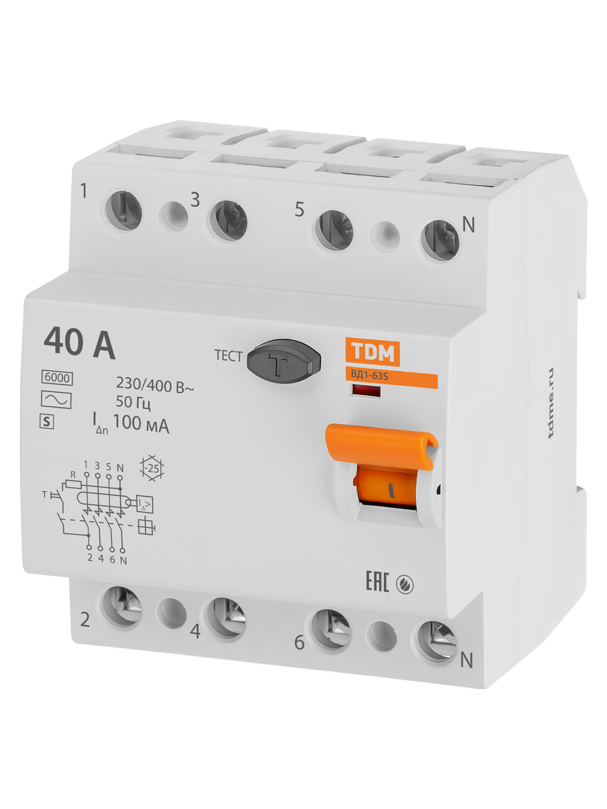 УЗО ВД1-63S 4Р 40А 100мА TDM SQ0203-0068 — изображение 2