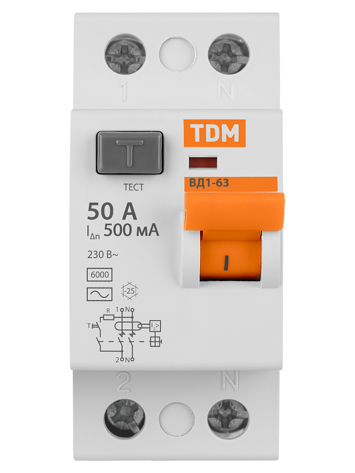 УЗО ВД1-63 2Р 50А 500мА TDM SQ0203-0094 — изображение 3