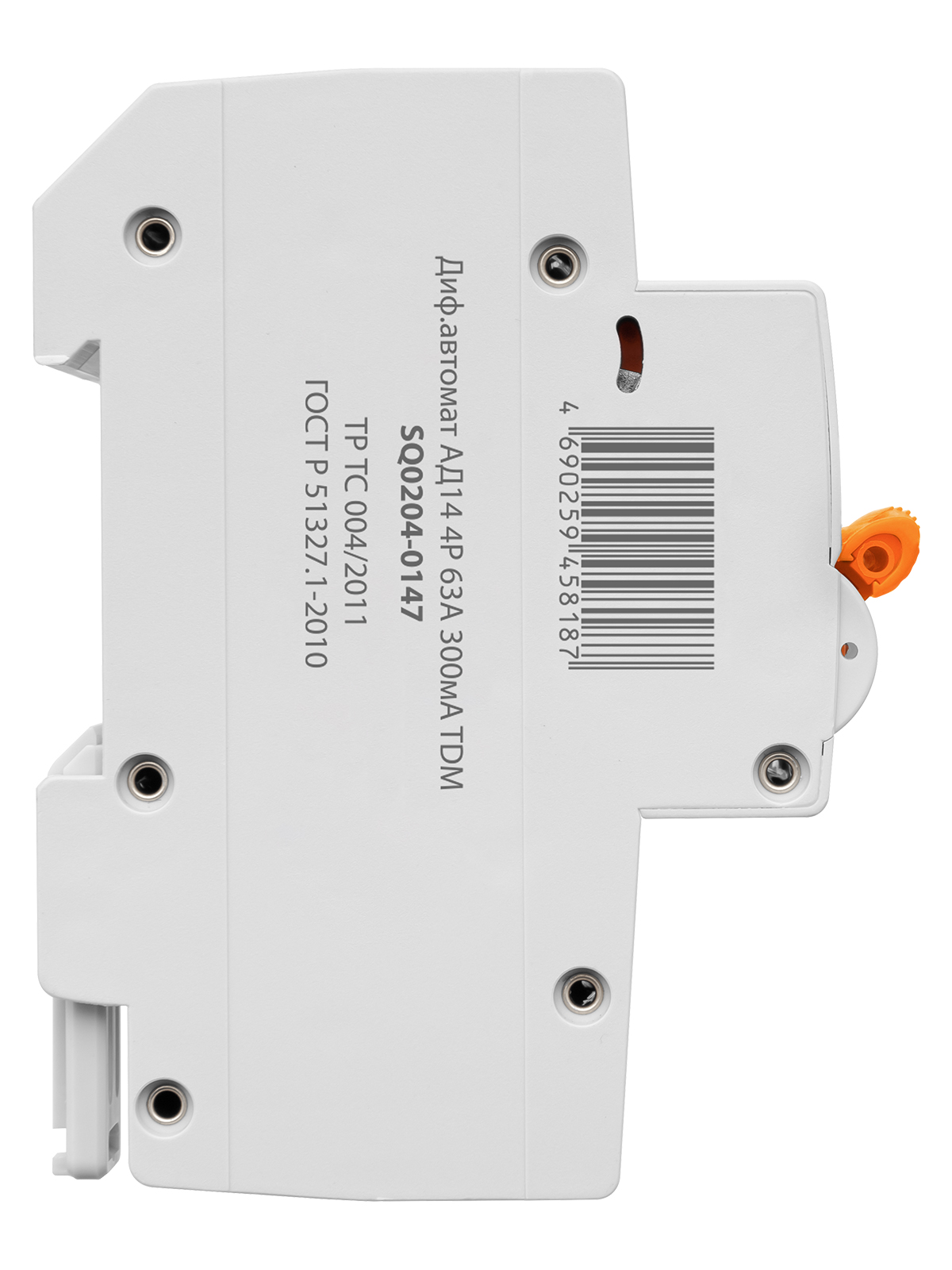 Дифавтомат АД14 4P, C63, 300мА, 4,5кА, тип АС, 5 мод, TDM SQ0204-0147 — изображение 4