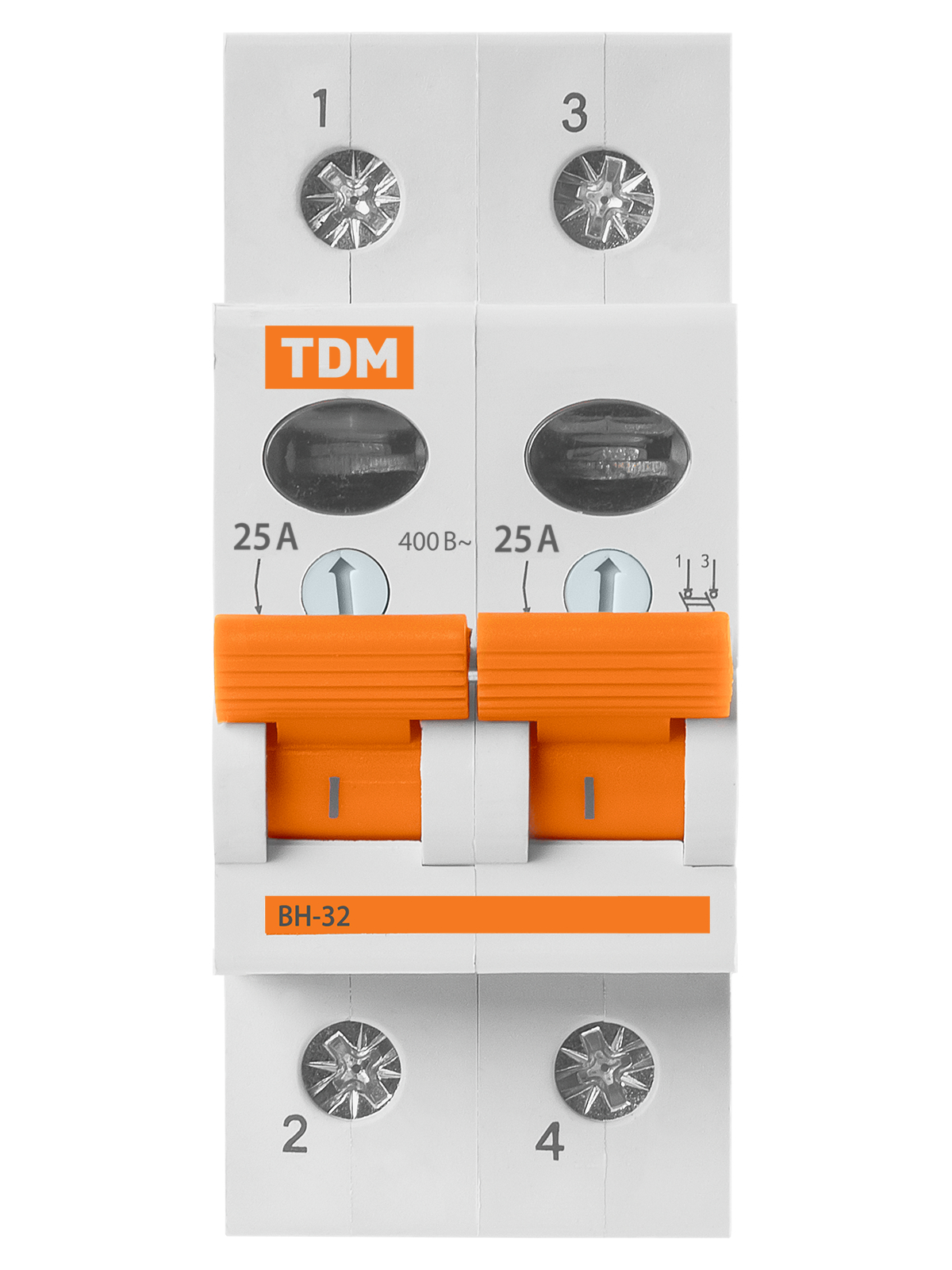Выключатель нагрузки (мини-рубильник) ВН-32 2P 25A TDM SQ0211-0013 — изображение 3
