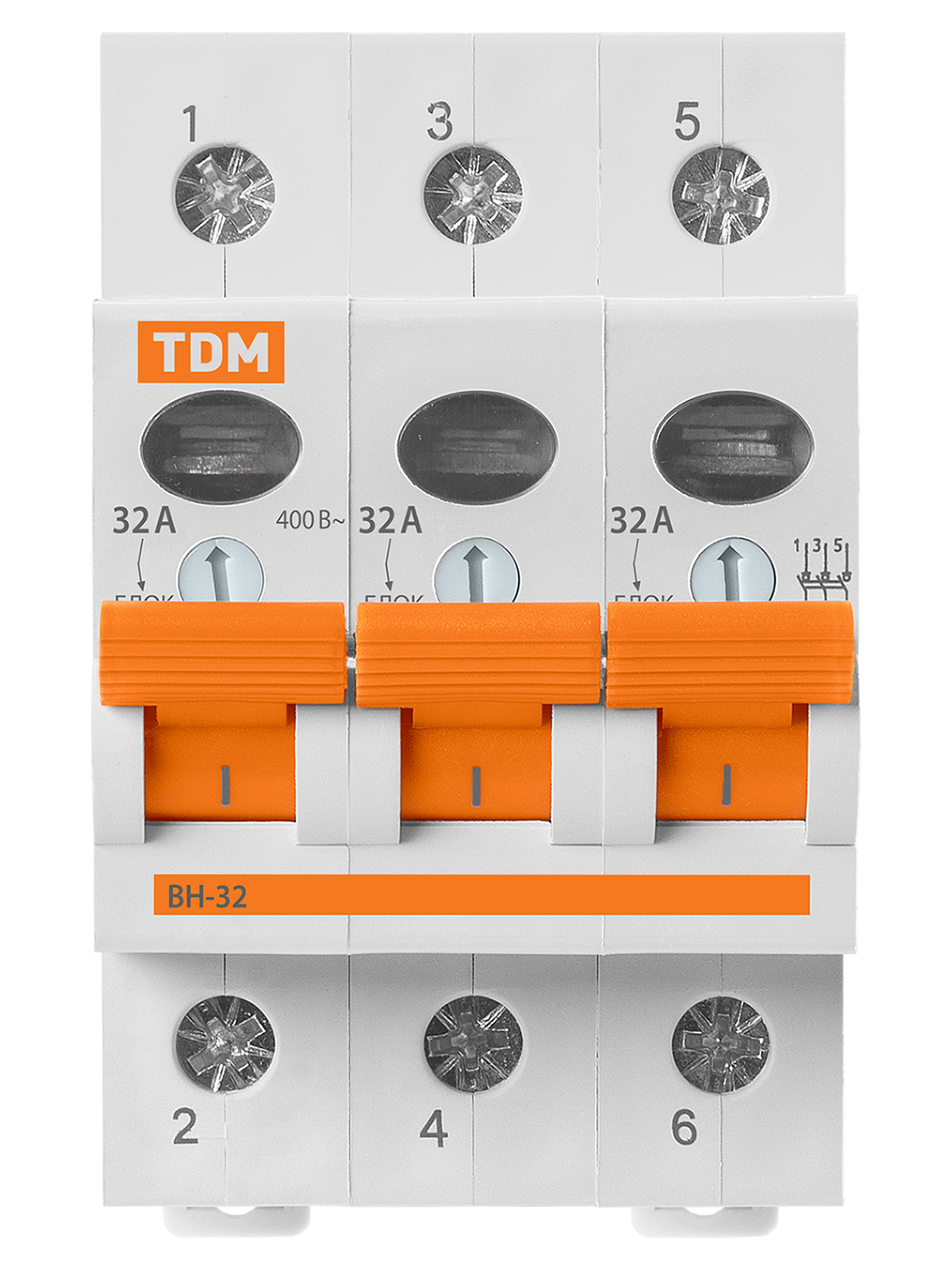 Выключатель нагрузки (мини-рубильник) ВН-32 3P 32A TDM SQ0211-0024 — изображение 3