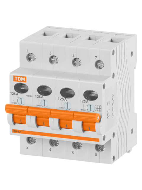 Выключатель нагрузки (мини-рубильник) ВН-32 4P 125A TDM SQ0211-0040