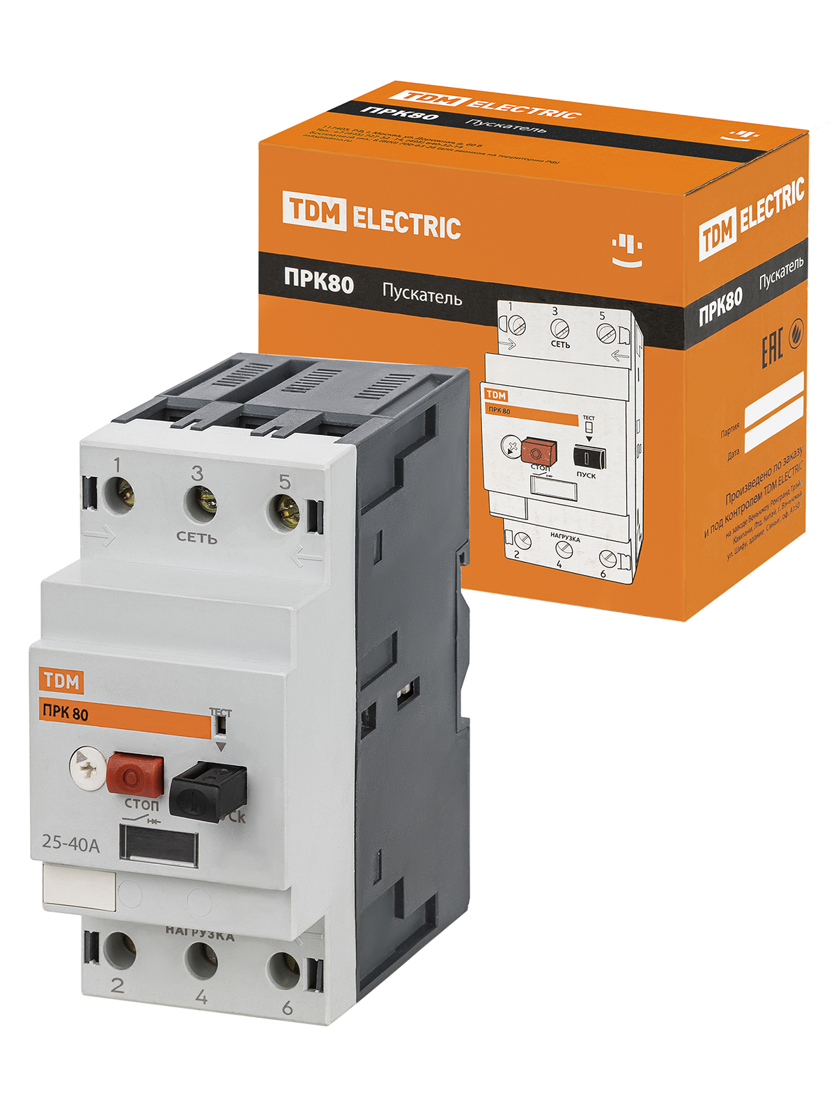 Пускатель ПРК80-40 In=40A Ir=25-40A Ue 660В TDM SQ0212-0023 — изображение 2