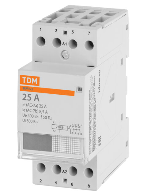Контактор модульный КМ63/4-25 4НО TDM SQ0213-0012
