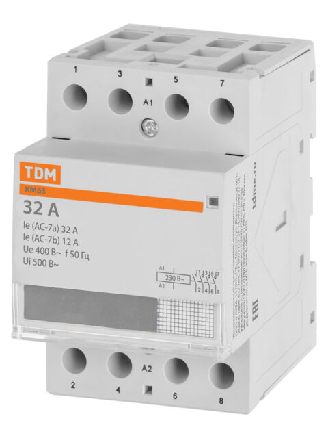 Контактор модульный КМ63/4-32 4НО TDM SQ0213-0013