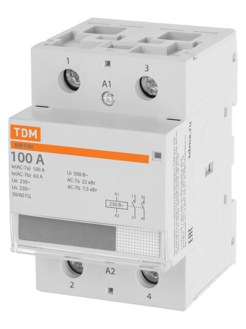 Контактор модульный КМ100/2-100 2НО TDM SQ0213-0025