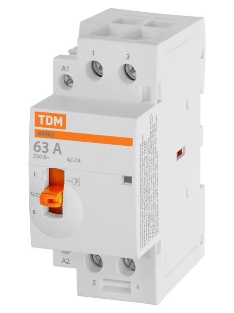 Контактор модульный с ручным управлением КМ63/2-63 2НО 230В АС TDM SQ0213-0104