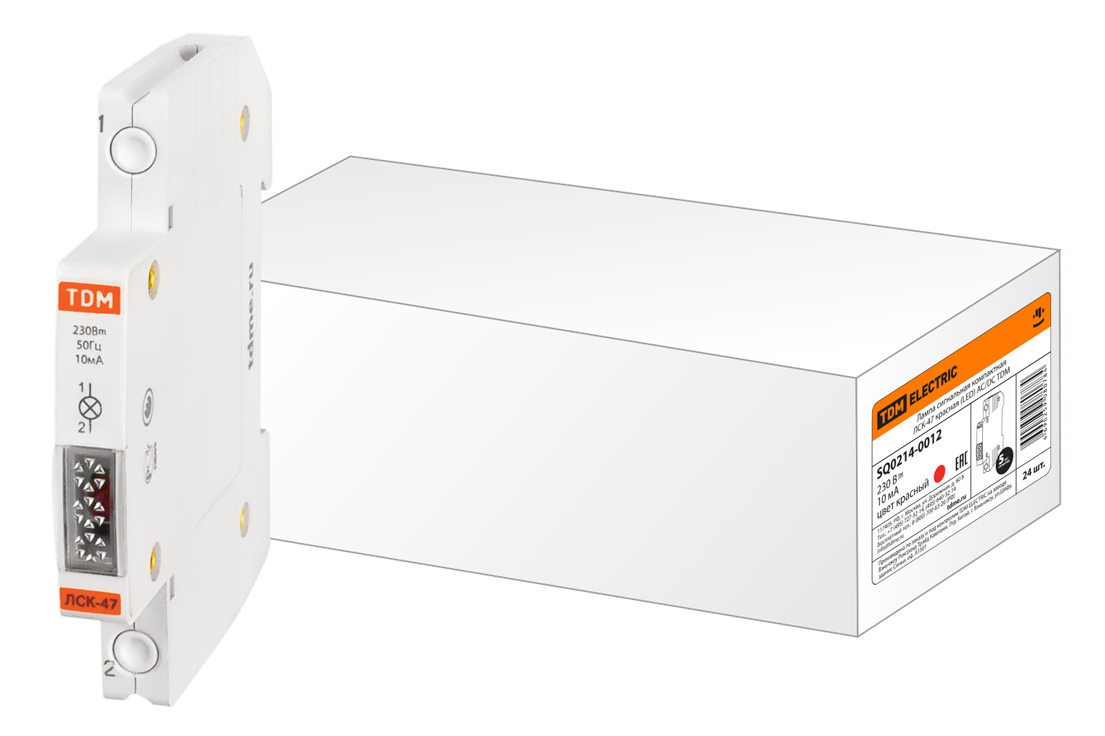 Лампа сигнальная компактная ЛСК-47 красная (LED) AC/DC TDM SQ0214-0012