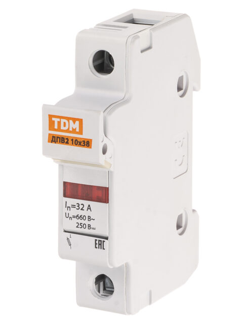 Держатель плавких вставок ДПВ2 10х38 1П TDM SQ0216-0013