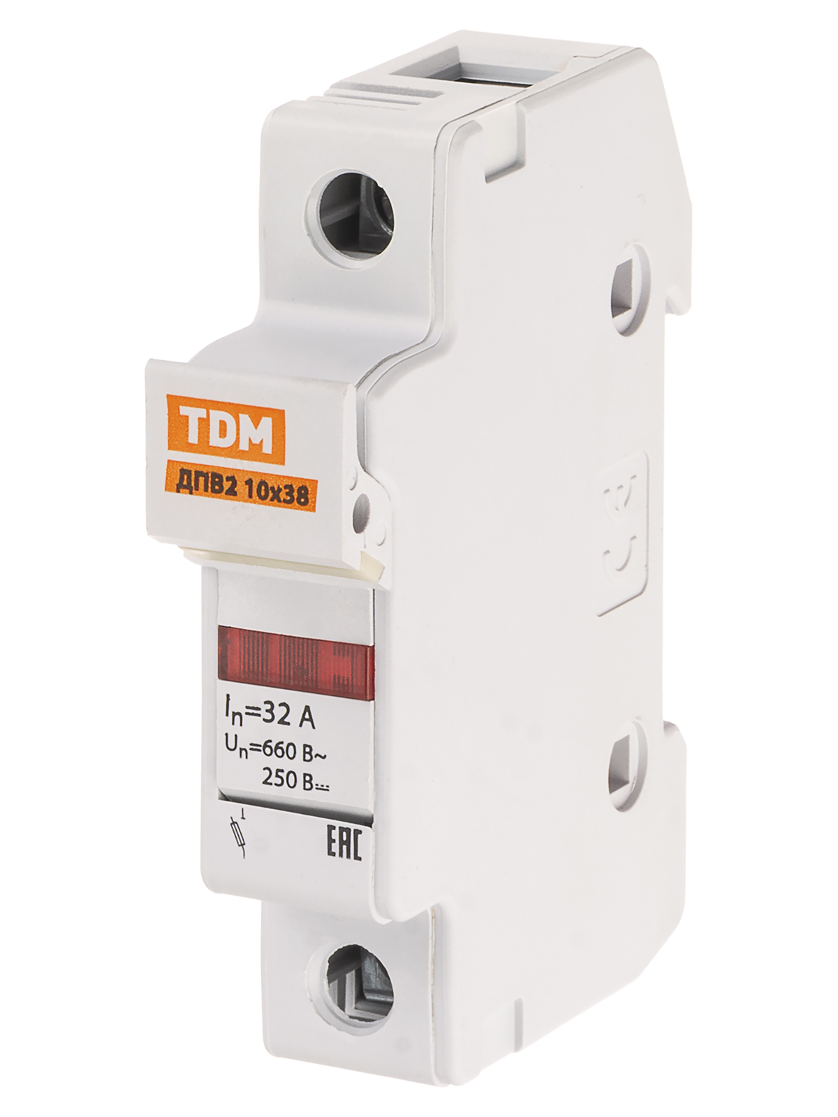 Держатель плавких вставок ДПВ2 10х38 1П TDM SQ0216-0013