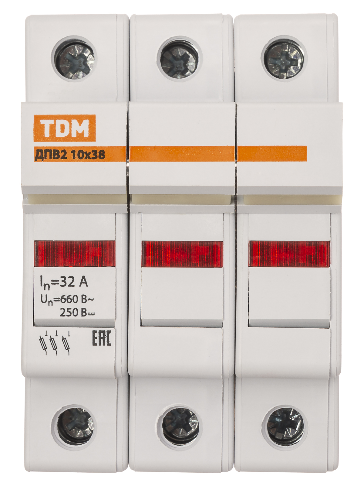 Держатель плавких вставок ДПВ2 10х38 3П TDM SQ0216-0015 — изображение 3