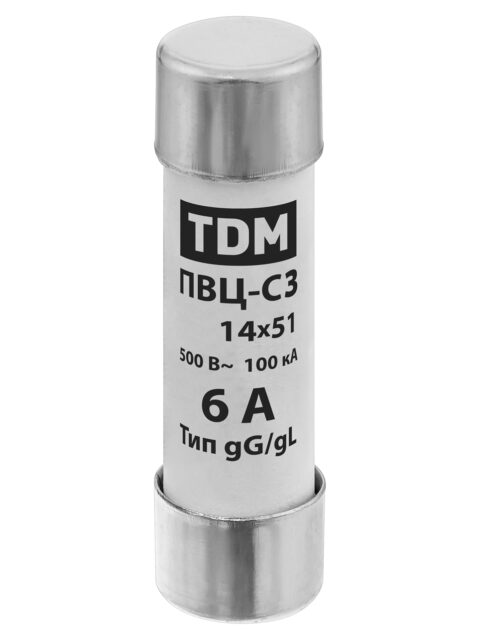 Плавкая вставка ПВЦ-С3 14х51 6А TDM SQ0729-0014