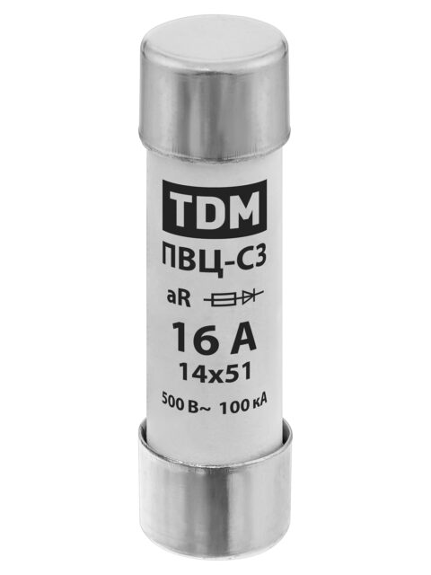 Плавкая вставка ПВЦ-С3 14х51 aR (быстродействующая) 16А TDM SQ0729-0049