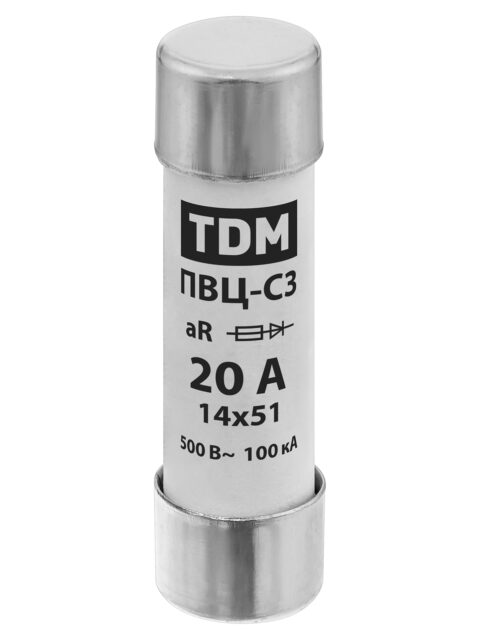 Плавкая вставка ПВЦ-С3 14х51 aR (быстродействующая) 20А TDM SQ0729-0050