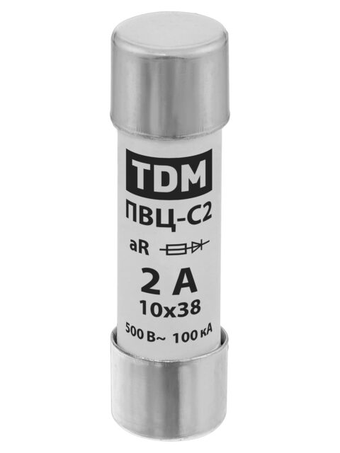 Плавкая вставка ПВЦ-С2 10х38 aR (быстродействующая) 2А TDM SQ0729-0065