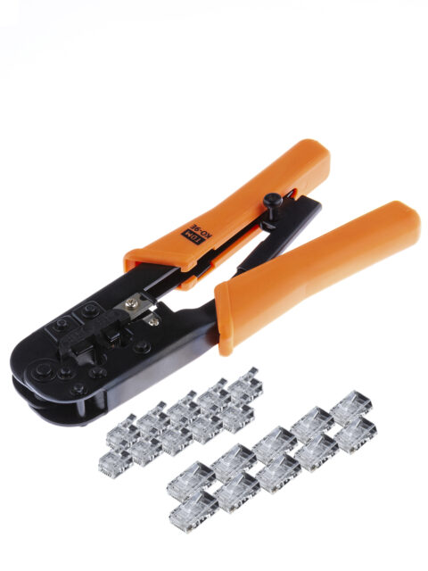 Набор: клещи обжимные KO-9E (RJ-11/45), наконечники RJ-11(10 шт), RJ-45(10 шт), МастерЭлектрик TDM SQ1001-0207