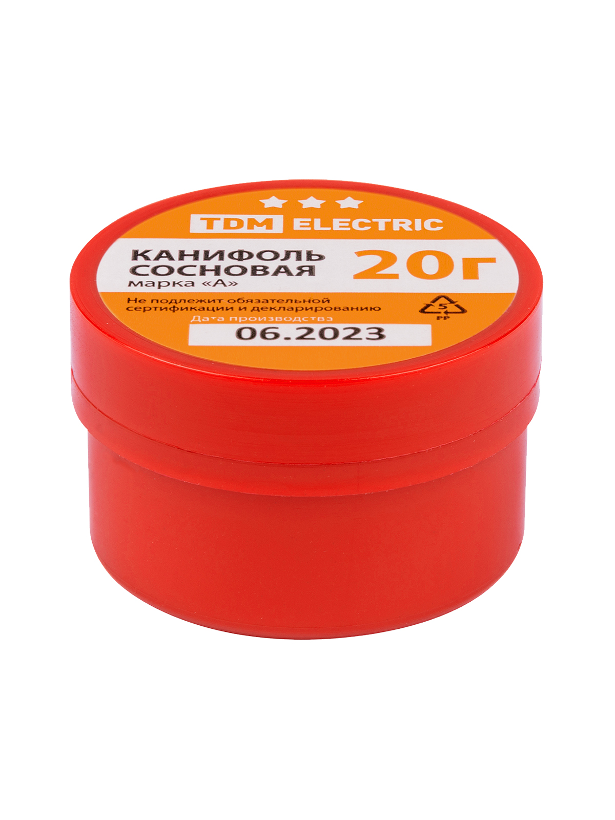 Канифоль сосновая, марка А, 20 г, банка, инд. упаковка, серия Алмаз TDM SQ1025-1509