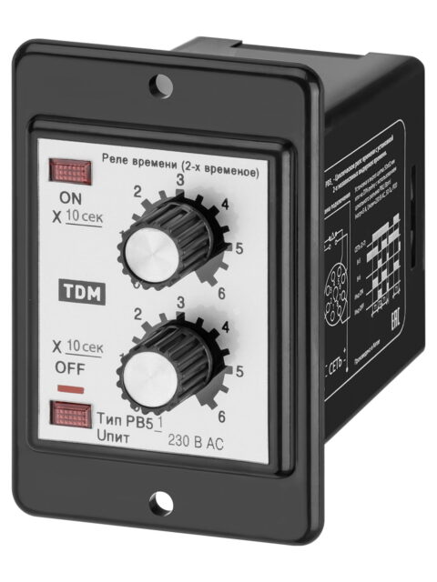 Реле времени циклическое РВ51-2Т-60х60cек-5А-230В-8Ц/Щ TDM SQ1503-0016