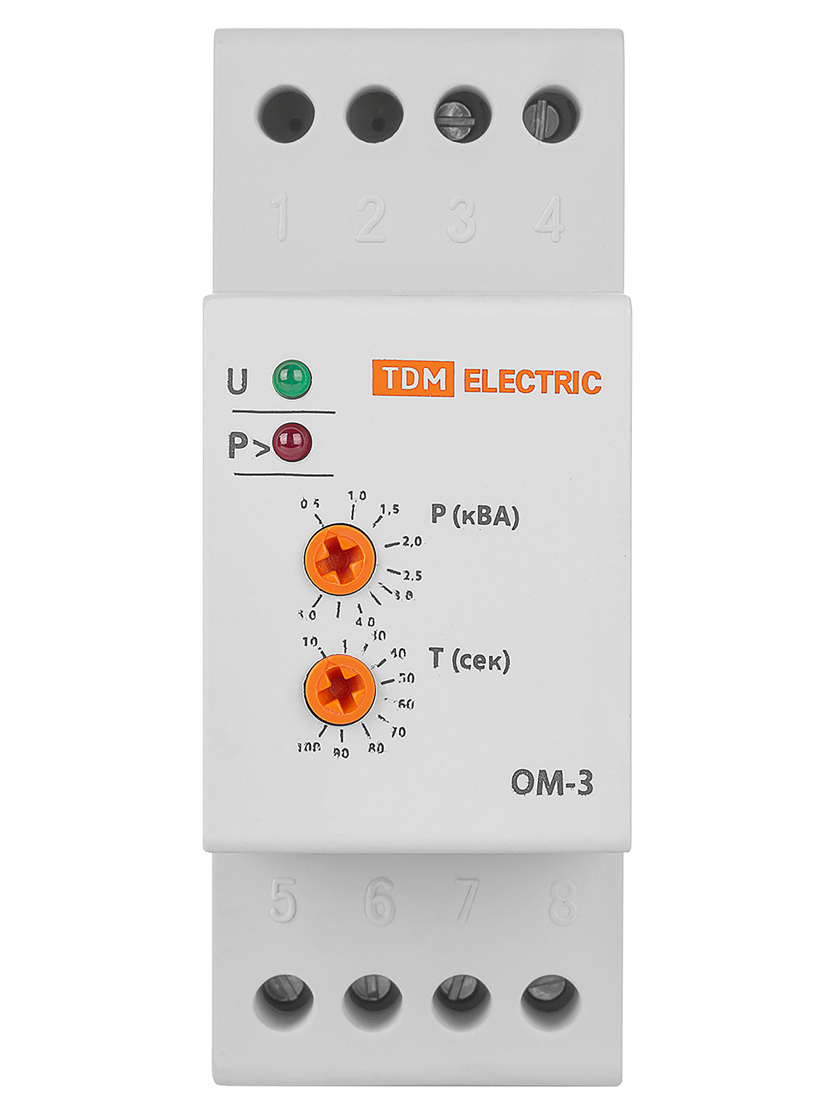 Реле ограничения мощности ОМ-3 0,5/5-01 (1ф, 0,5-5кВА) TDM SQ1505-0001 — изображение 3