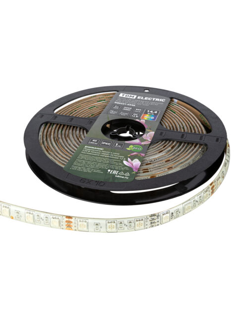 Лента светодиодная SMD5050-60 LED/м-IP65-12 В-14,4 Вт/м-RGB (5 м) блистер TDM SQ0331-0346