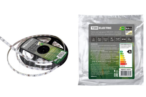 Лента светодиодная SMD2835-120 LED/м-IP20-12 В-9,6 Вт/м- мультибелая (5 м) TDM SQ0331-0374
