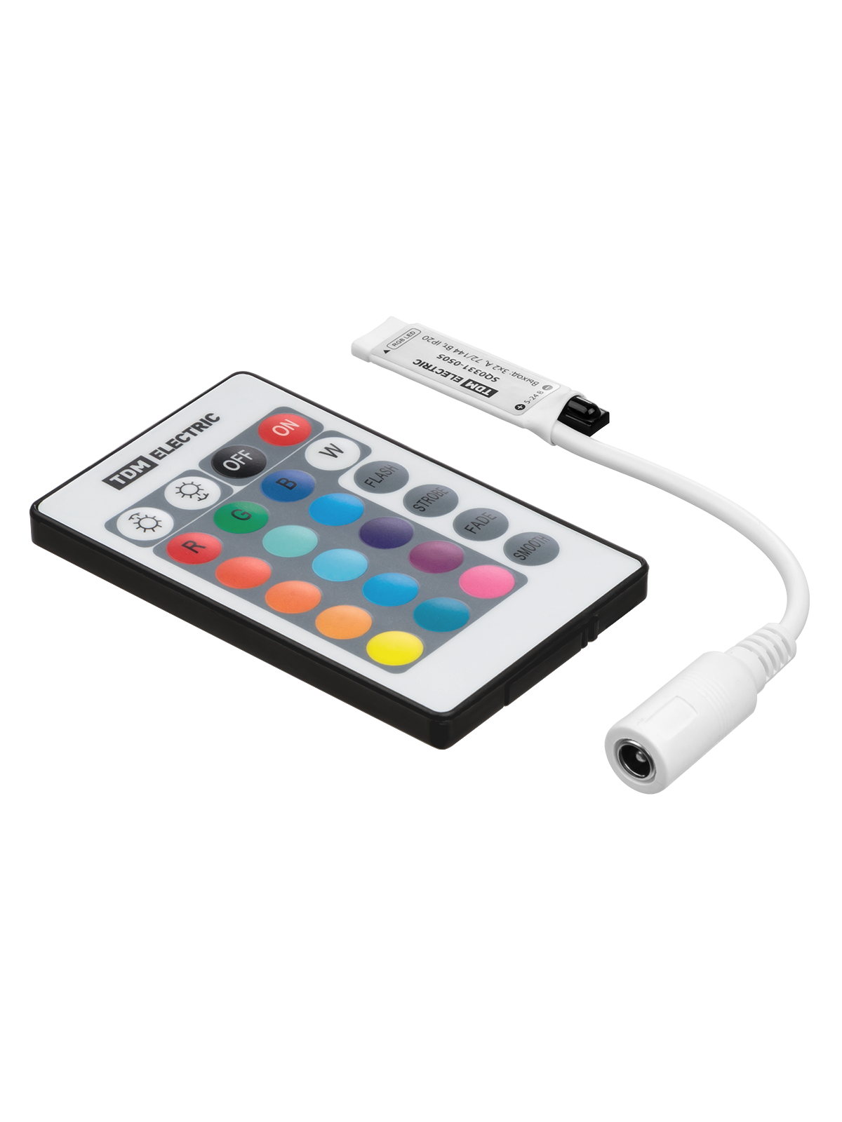 Контроллер для светодиодных лент и модулей RGB-IR-12В-6А-72Вт-IP20, 3 канала, пульт 24 кнопки, TDM SQ0331-0505 — изображение 5