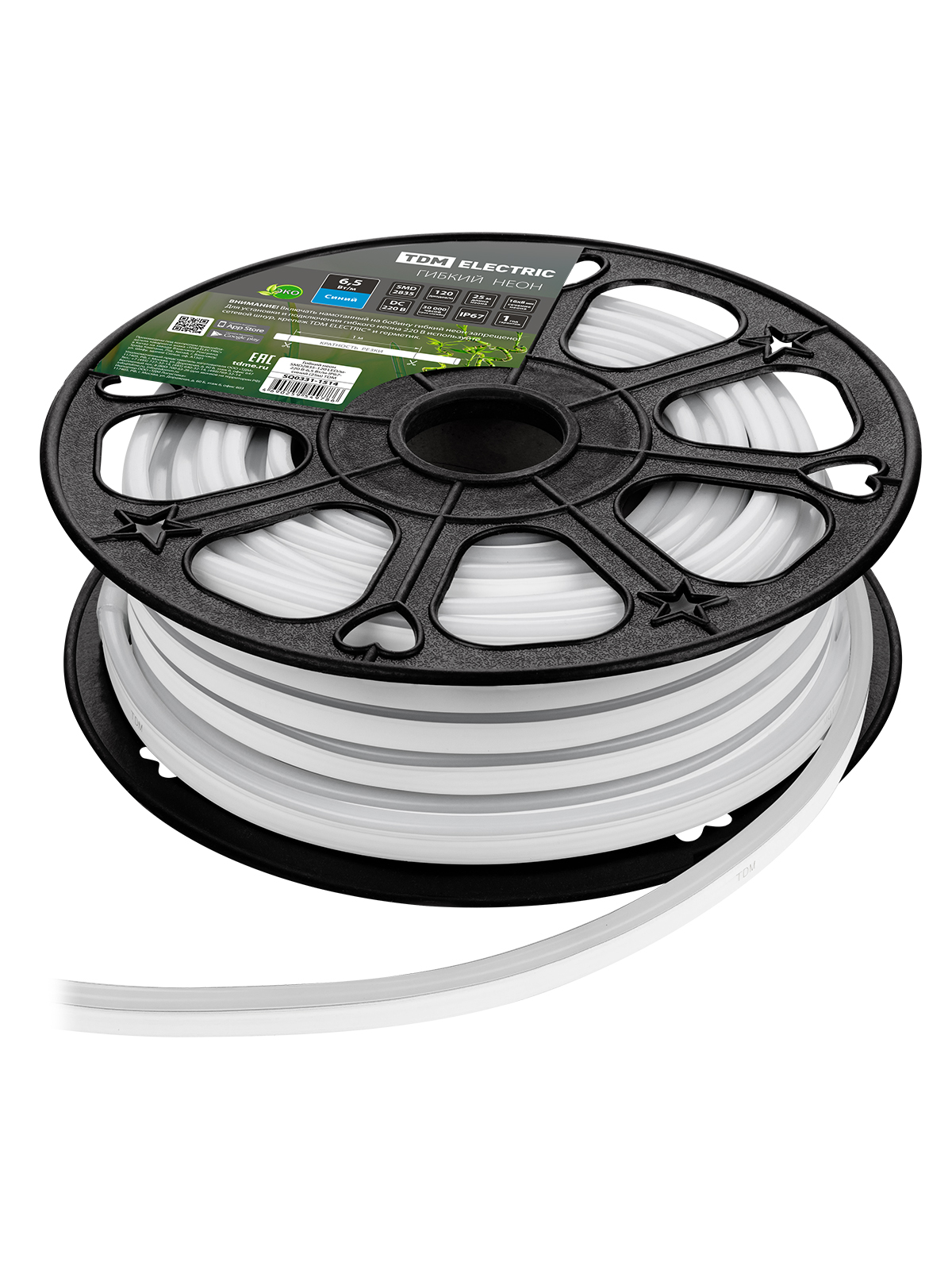 Гибкий неон SMD2835-120 LED/м-220 В-6,5 Вт/м-IP67-синий (25м) TDM SQ0331-1514