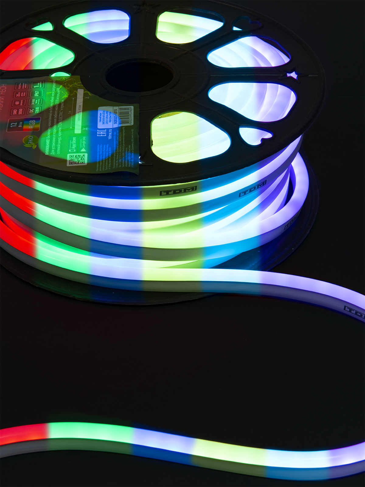 Гибкий неон SMD5050-60 LED/м-220 В-12 Вт/м -IP67-RGB (25м) TDM SQ0331-1515 — изображение 3