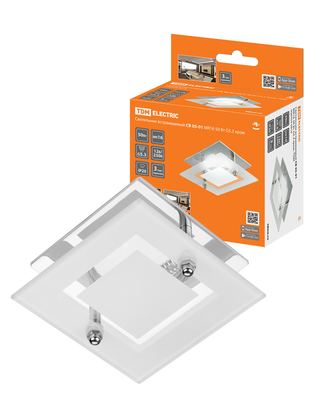 Светильник встраиваемый СВ 05-01 MR16 50Вт G5.3 хром TDM SQ0359-0016 — изображение 2