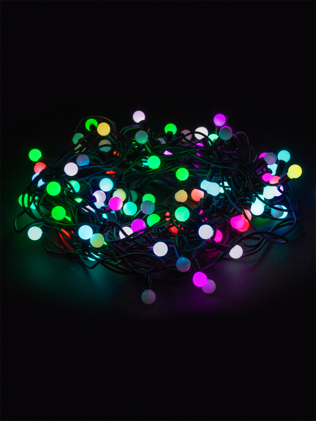Гирлянда светодиодная Шарики 100LED, 10м, многоцвет., каучук чер., посл.подключ., 250 В, IP65, TDM SQ0361-0065 — изображение 4