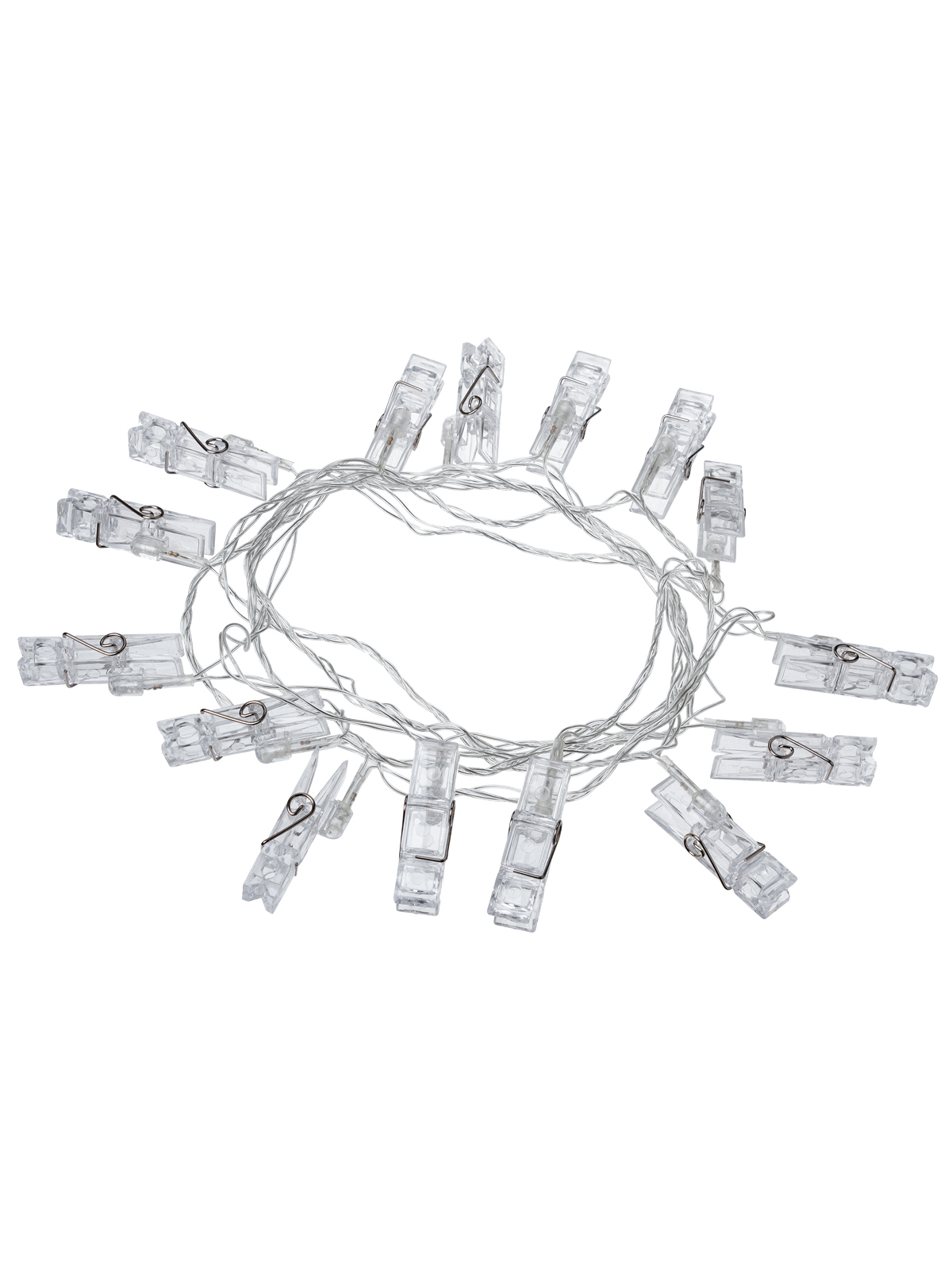 Гирлянда светодиодная Прищепки 3 м, 15LED, белый, 8 режимов, 250 В, IP20, TDM SQ0361-0093