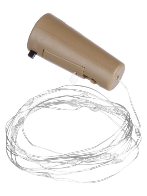 Гирлянда-пробка для бутылки Роса20 20LED, 2м, 6000К, 3хAG13/LR44, TDM SQ0361-0103