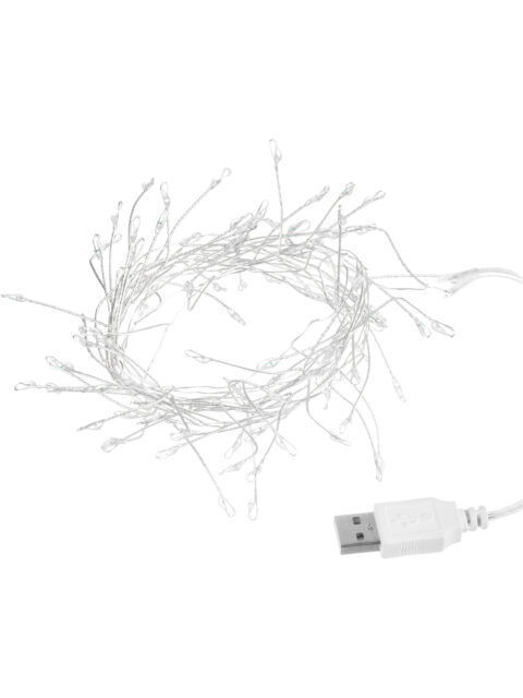 Гирлянда светодиодная Самоцветы 100LED, 2 м, 6000 K, USB, IP20, TDM SQ0361-0200