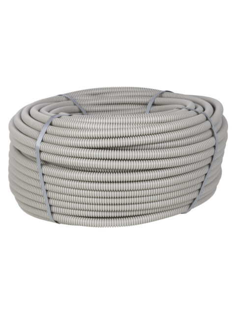 Труба гофрированная ПВХ d 25 с зондом (50 м) тяжелая 750Н серая TDM SQ0401-0103