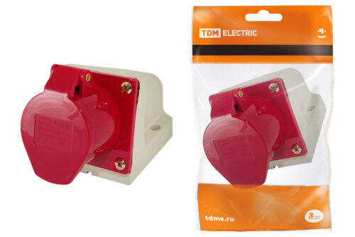 Розетка 114 стационарная 3Р+РЕ 16А 380В IP44 TDM SQ0602-0002