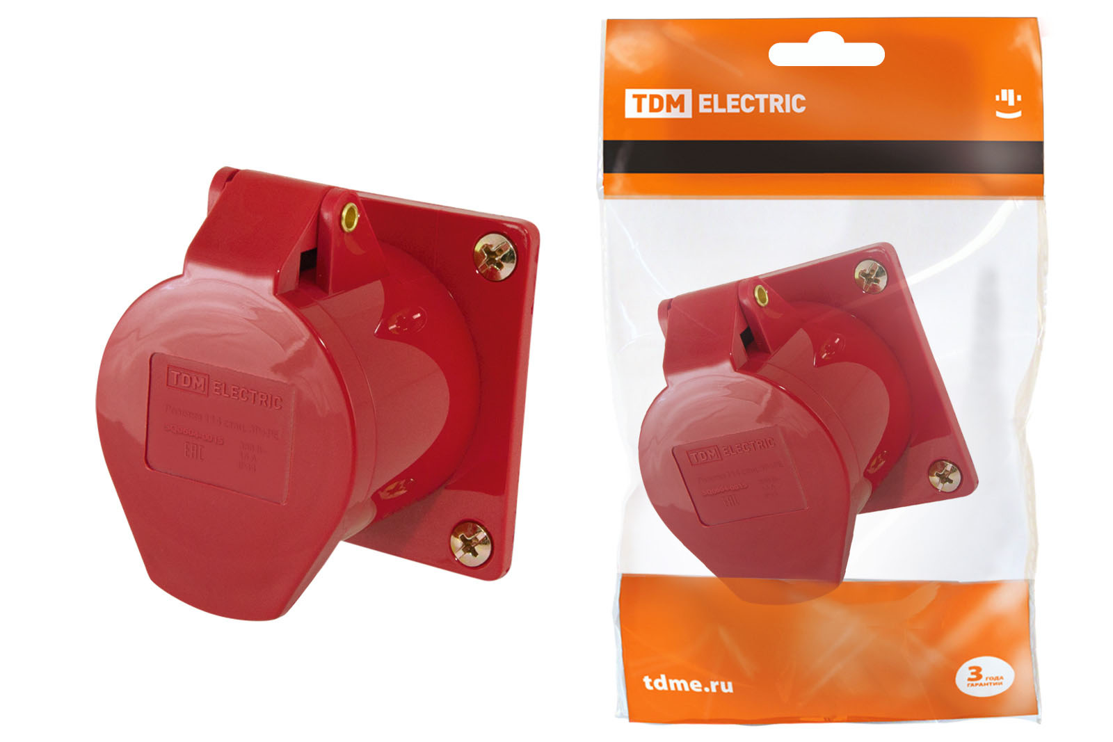 Розетка 424 скрытая 3Р+РЕ 32А 380В IP44 TDM SQ0604-0015