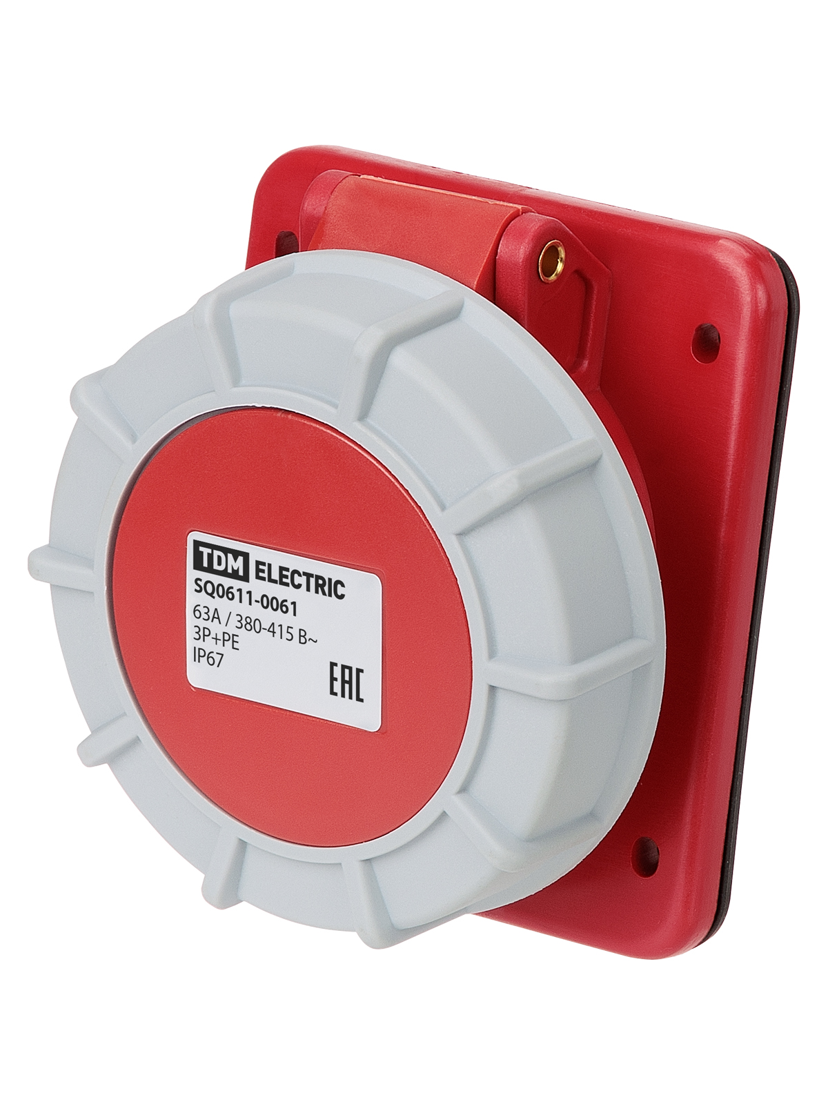 Розетка скрытой установки угловая IP67 63А 3Р+РЕ 380В TDM SQ0611-0061 — изображение 2